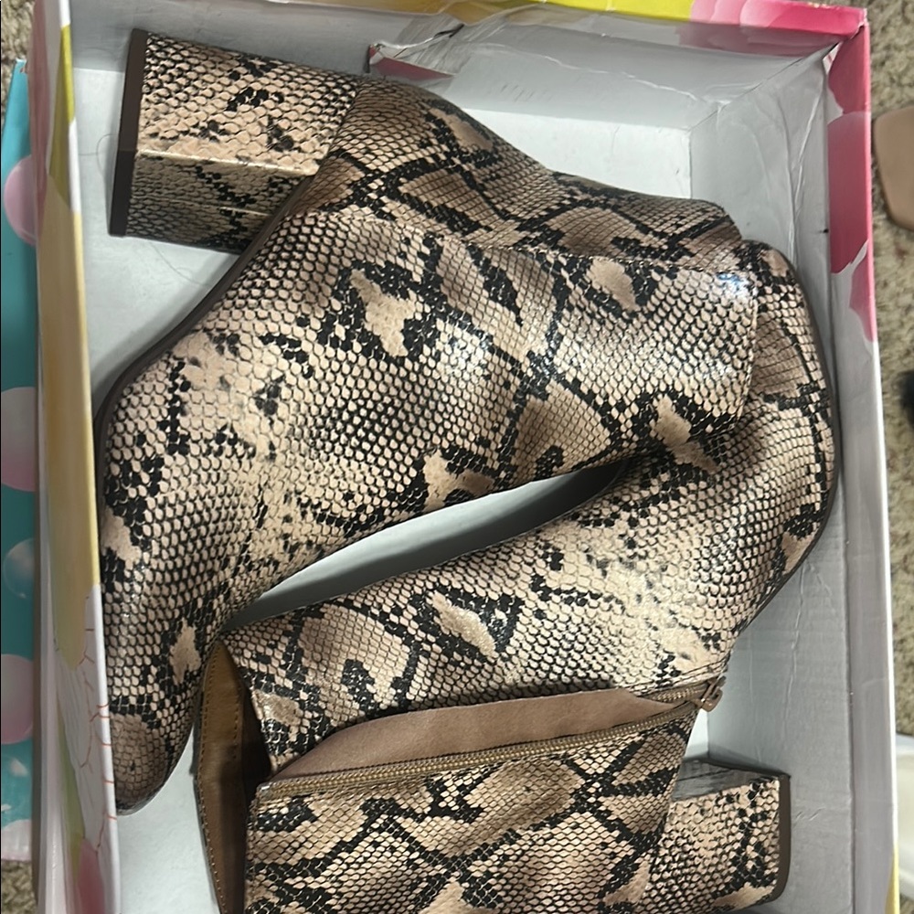 Snakeskin Ankle Boots